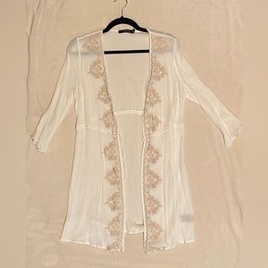 Ark & Co Swimsuit Coverup with Drawstring Waist & Embroidered Accents